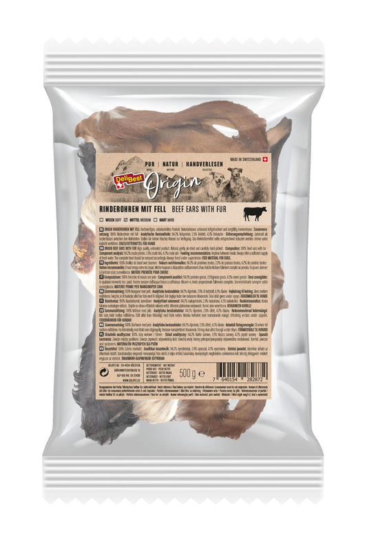 Rinderohren mit Fell 500gr Origin DeliBest