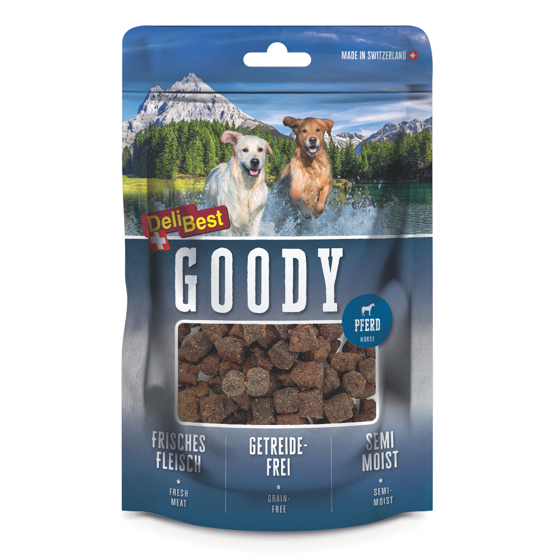 DeliBest Goody Pferd 100 g & 500 g – Trainingssnack mit 70 % Pferd