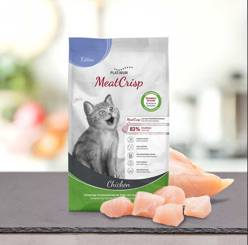 Meat Crisp Kitten Chicken Katzen Trockenfutter 83% Fleisch Taurin optimiert