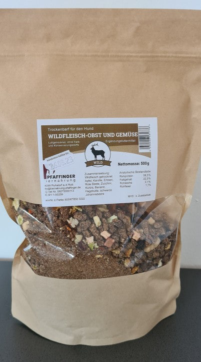 Trockenbarf Wildfleisch-Obst und Gemüse kg